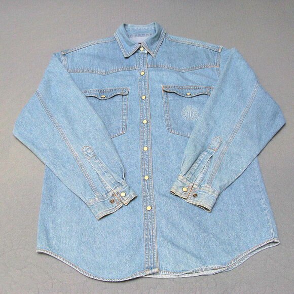 TWO SHIRTS HARLEY-DAVIDSON COTTON DENIM LONG-SLEEVED SHIRTS LADIES M - Picture 2 of 9